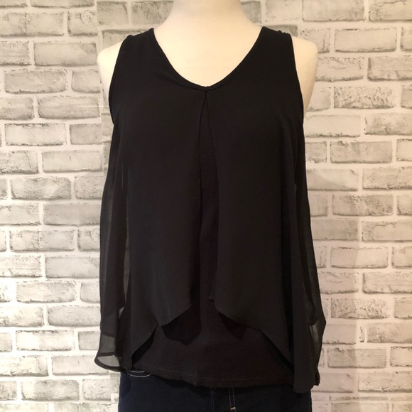 Iz Byer Tops Iz Byer Black Sleeveless Sheer Top Size Small Poshmark